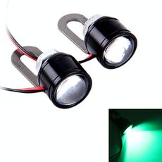 2 PCS 12V 3W Eagle Eyes LED Light per moto Length Lunghezza cavo: 45 cm (luce verde)