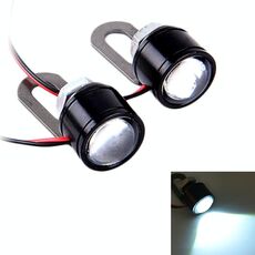 2 PCS 12V 3W Eagle Eyes LED Light per moto Length Lunghezza cavo: 45 cm (luce bianca)