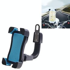 Staffa universale per telefono cellulare con rotazione libera a 360 gradi ABS Staffa di navigazione per mountain bike Supporto GPS / mobile per telefono cellulare da 3,5-6,5 pollici (blu)