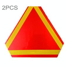 2 pezzi pannello posteriore in alluminio per avvertimento di sicurezza, riflettore triangolare per rimorchio, spessore: 1 mm