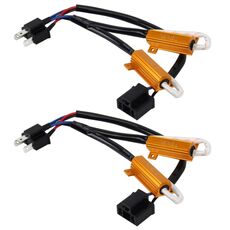 2 PCS H4 Car Canbus Error Canceller Decoder Resistenza di carico LED 50W 8 Ohm Nessun decodificatore lampeggiante Resistenza al calore Custodia in alluminio Dissipatore di calore Resistenza guscio metallico ad alta potenza