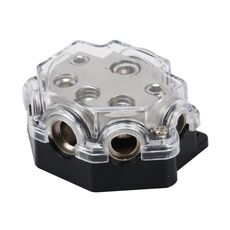 Portafusibili Blocco distributore di corrente 1 modo Autoradio a 1 via 5 vie di uscita / 1 vie in 5 uscite audio per auto Universal Car Audio 1 a 5 vie Scatola dei fusibili di uscita
