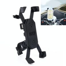 Manubrio per bici da moto 5V 2.4A Caricatore USB Supporto angolare regolabile per telefono da 3,5-6 pollici, GPS