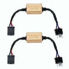 2 PCS H4 LED Headlight Canbus Error Free Computer Warning Canceller Resistor Decoder Cablaggio condensatore anti-sfarfallio