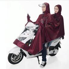 Cappotto antipioggia impermeabile universale con doppio cappuccio, impermeabile, impermeabile (marrone)