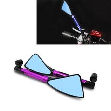 2 pezzi moto parti tecnologia CNC lega di alluminio specchietto retrovisore specchietto laterale (viola)