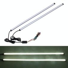 45cm 12W 3014-SMD LED 720LM Lampadina per auto Indicatore di direzione Lampada per retromarcia automatica Sorgente luminosa di marcia diurna (luce bianca + luce gialla)