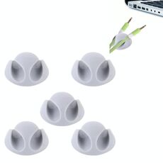 5 clip per cavi a doppio foro, sistema di gestione dei cavi e soluzione per organizzare i cavi (grigio)