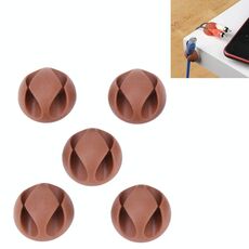 5 clip per cavi a doppio foro, sistema di gestione dei cavi e soluzione per organizzare i cavi (marrone)