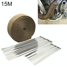 Involucro di scarico in oro titanio da 15 m Avvolgere lo scudo termico di scarico del motore automatico Avvolgere resistente al calore
