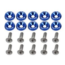 10 pezzi guarnizioni a vite modificate per auto bulloni per guarnizioni in acciaio inossidabile per carrozzeria, diametro: 19 mm (blu)