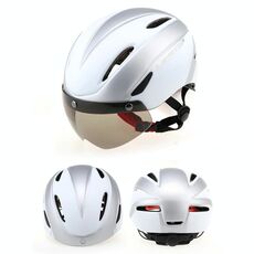 Base Camp Colorato Uomo e Donna Road Mountain Bike Occhiali magnetici Caschi Equitazione Casco di sicurezza Circonferenza della testa Misura per 56-62 cm (Argento)