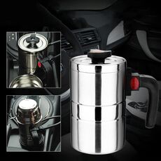 Tazza riscaldata per tazza riscaldata con bollitore elettrico per auto in acciaio inossidabile DC 12V con caricabatterie accendisigari per auto, capacità: 500 ml