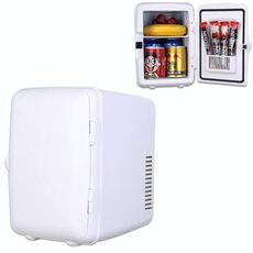 Mini frigorifero portatile per auto e frigorifero da 4 litri per auto e casa, voltaggio: DC 12V / AC 220V (bianco)