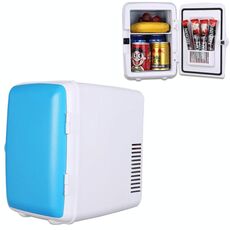 Mini frigorifero portatile per auto e frigorifero da 4 litri per auto e casa, tensione: DC 12V / AC 220V (blu)