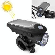 Luce anteriore per moto / bicicletta a energia solare USB 3W 240LM (nera)