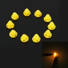 10PCS 2W T4.7 Pannello strumenti a cuneo LED Luce cruscotto Indicatore a grappolo Lampadina (luce gialla)