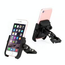 Staffa per telefono in lega di alluminio per manubrio moto, adatta per dispositivi da 4-6 pollici (nera)
