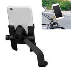 Staffa per telefono in lega di alluminio per specchietto retrovisore per moto, adatta per dispositivi da 60-100 mm (nera)