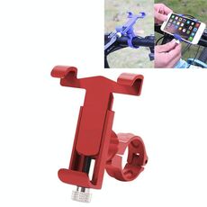 Staffa per telefono girevole in lega di alluminio a 360 gradi per bicicletta, adatta per dispositivi da 50-100 mm (rossa)