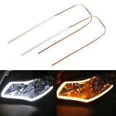 2 PCS 30cm DC12V 3.2W Auto ultrasottile Auto doppi colori indicatori di direzione / luci di marcia (indicatori di direzione: luce gialla; luci di marcia: luce bianca)