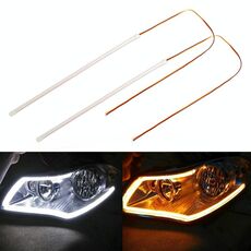 2 PCS 60cm DC12V 5W Auto ultrasottile Auto doppi colori indicatori di direzione / luci di marcia (indicatori di direzione: luce gialla; luci di marcia: luce bianca)
