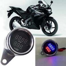 Tachimetro per misuratore di tensione LED impermeabile con display digitale universale 2 in 1 per moto DC 12V