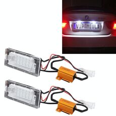 Luce targa 2 PC con 18 lampade SMD-3528 per Volkswagen, 2W 120LM, 6000K, DC12V (luce bianca)