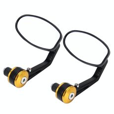 2 PCS Specchietto retrovisore posteriore di forma ovale in ABS universale per moto