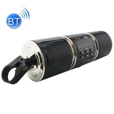 Altoparlante stereo con impugnatura Bluetooth con guscio in alluminio impermeabile per moto, supporto BT / MP3 / FM / TF (nero)
