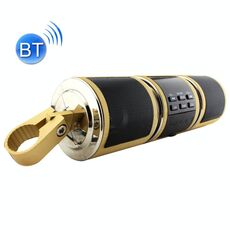 Altoparlante stereo con impugnatura Bluetooth con guscio in alluminio impermeabile per moto, supporto BT / MP3 / FM / TF (oro)