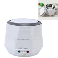 OUSHIBA Car Auto C3 Mini fornello di riso multifunzione 12V 1.3L Volume per zuppa di riso Noodles Verdure Dessert (Bianco)