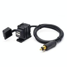 Caricabatteria da auto per cellulare con doppia USB per moto 12-24V 2.1A, spina europea