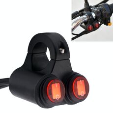 Luce ausiliaria per fari del motociclo Interruttori doppi flash in lega di alluminio impermeabile con indicatore luminoso