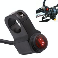 Luce ausiliaria del faro del motociclo Interruttori flash singoli in lega di alluminio impermeabile con indicatore luminoso