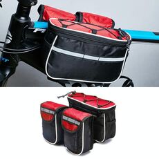 Borse per telefono da bicicletta Borsa da manubrio per borsa da montagna anteriore per bici da strada (rossa)