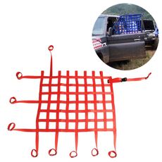 Rete universale in nylon per finestrini per auto da rally per auto da corsa, dimensioni: 60 x 50 cm (rossa)