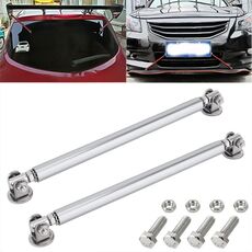 2 pezzi auto modifica Leva dell'asta circondata da adesivo Barre anteriori e posteriori Pala posteriore fissa con labbro anteriore, Lunghezza: 15 cm (argento)