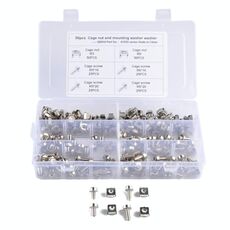 100 set M5 M6 dadi a gabbia hardware con foro quadrato e viti di montaggio rondelle per server rack e armadietto