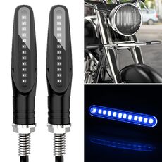 2 PCS D12V / 1W Moto LED Impermeabile Dynamic Blinker Luci laterali Indicatore di direzione acqua corrente (luce blu)