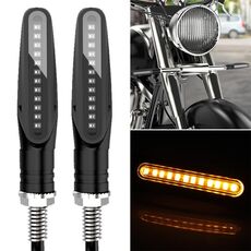 2 PCS D12V / 1W Moto LED Impermeabile Dynamic Blinker Luci laterali Indicatore di direzione acqua corrente (luce gialla)