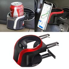 Supporto per telefono 2 in 1 per presa d'aria per auto con supporto magnetico per tazza per bevande (rosso)
