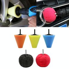 5 in 1 3 pollici Set di dischi per lucidatura auto Spugna per ceratura per lucidatura di cerchi