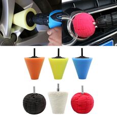 Set di dischi per lucidatura auto da 6 in 1 da 3 pollici Spugna per ceratura lucidante per cerchioni