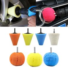 7 in 1 Set di dischi per lucidatura auto da 3 pollici Spugna per ceratura per lucidatura di cerchi