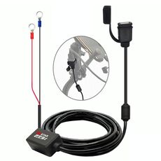 Adattatore per caricabatterie per telefono USB per moto impermeabile a ricarica rapida, lunghezza cavo: 2,27 m