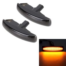 2 PCS DC12V / 3W Car LED Dynamic Blinker Side Lights Indicatore di direzione acqua corrente per Land Rover, luce ambra (nera)