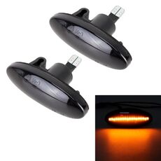 2 PCS DC12V / 3W Car LED Dynamic Blinker Side Lights Indicatore di direzione acqua corrente per Nissan, luce ambra (nero)