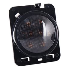 8W DC 12V Auto SUV Rimontare il segnale di direzione del sopracciglio della ruota principale per Jeep Wrangler JK 07-17, specifica: fumo nero senza apertura