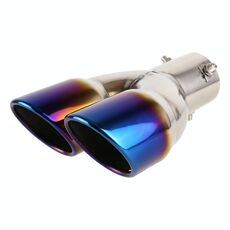 Stile universale Car Styling Acciaio Inox Straish Style Shupler Shiftler Tip Punta Tubo, Diametro interno: 7,2 cm (blu)